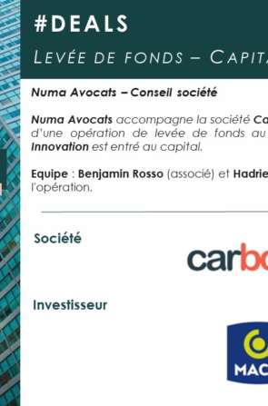 Numa Avocats accompagne la société Carbookr et ses fondateurs dans le cadre l’entrée au capital de groupe MACIF via son véhicule d’investissement Macif Innovation et du réinvestissement du Groupe Inter Mutuelle Assistance